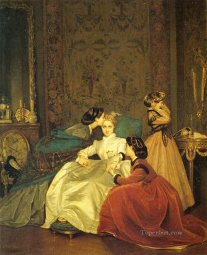 The Reluctant Bride woman Auguste Toulmouche Oil Paintings